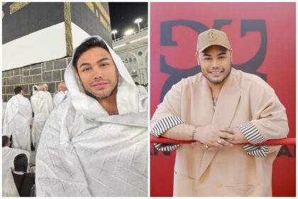 Ivan Gunawan memakai ihram di depan Ka'bah
