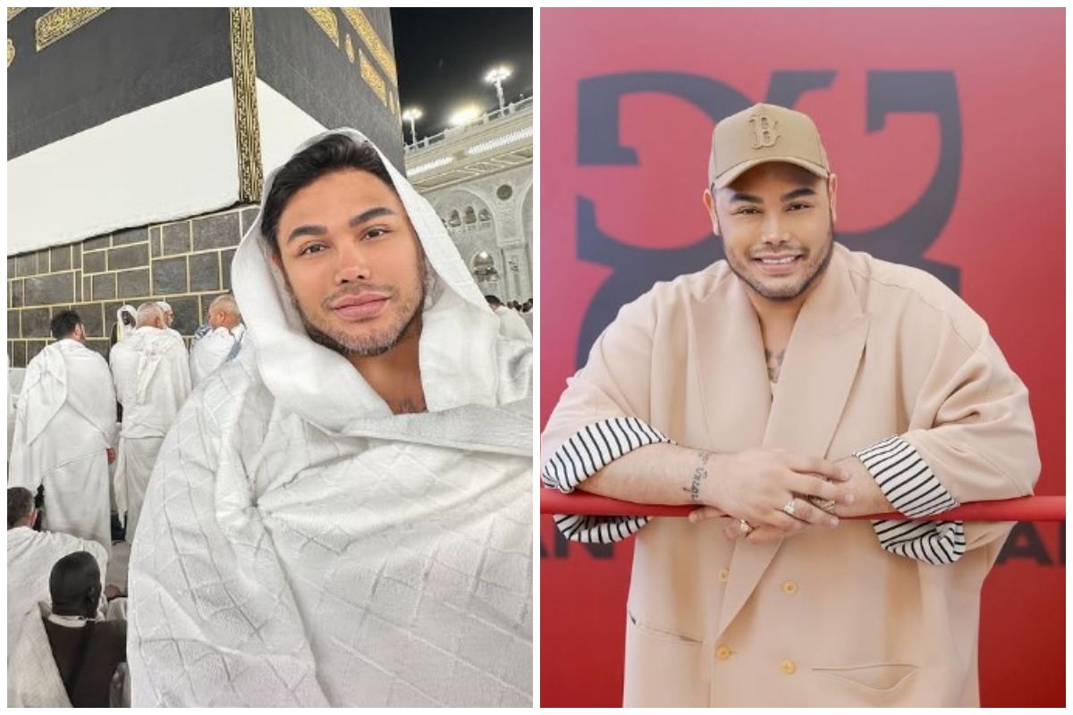 Ivan Gunawan memakai ihram di depan Ka'bah