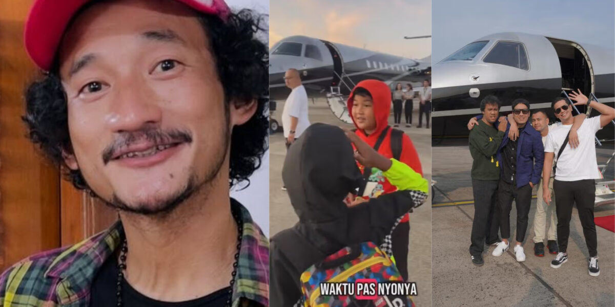 Isa Bajaj bersama keluarga dan rekan di bandara, siap menaiki private jet Raffi Ahmad.