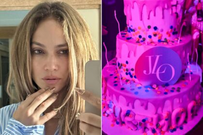 Jennifer Lopez tanpa makeup di ulang tahunnya
